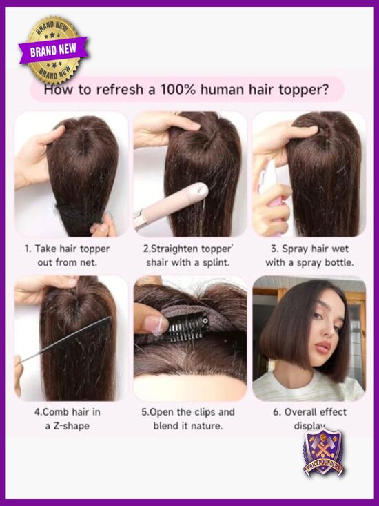 Silver Gray Human Hair Topper for Thinning Hair Volume main image 4